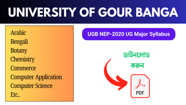 UGB NEP-2020 UG Major Syllabus