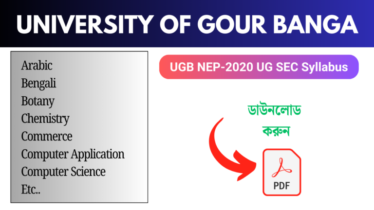 UGB NEP-2020 UG SEC Syllabus