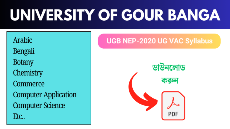 UGB NEP-2020 UG VAC Syllabus