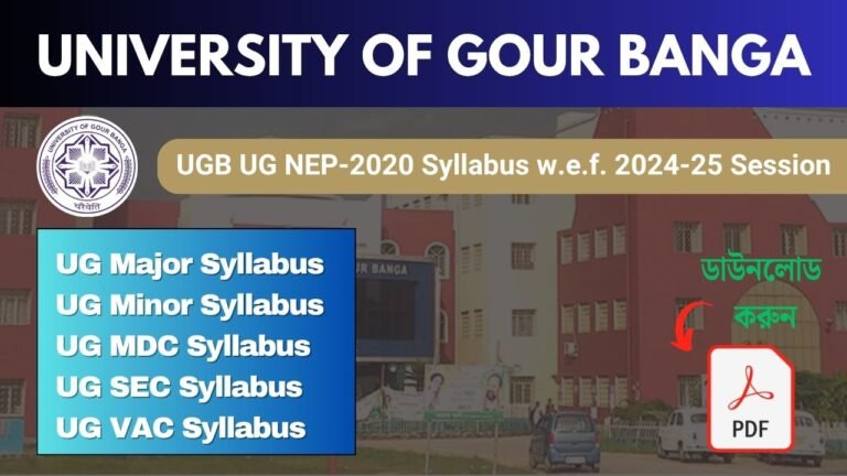 UGB UG NEP-2020 Syllabus w.e.f. 2024-25 Session