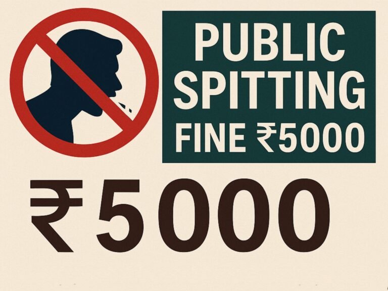 Public Spitting Fine ₹5000 | প্রকাশ্যে থুতু ফেলা অপরাধ