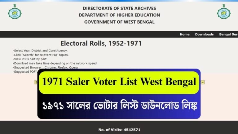 Voter List 1971 West Bengal PDF Download: পশ্চিমবঙ্গের ১৯৭১ সালের ভোটার লিস্ট ডাউনলোড করুন, জেলা ভিত্তিক দেখুন!