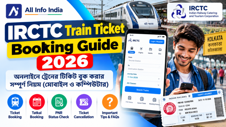 IRCTC Train Ticket Booking Guide 2026: অনলাইনে ট্রেনের টিকিট কাটার নিয়ম