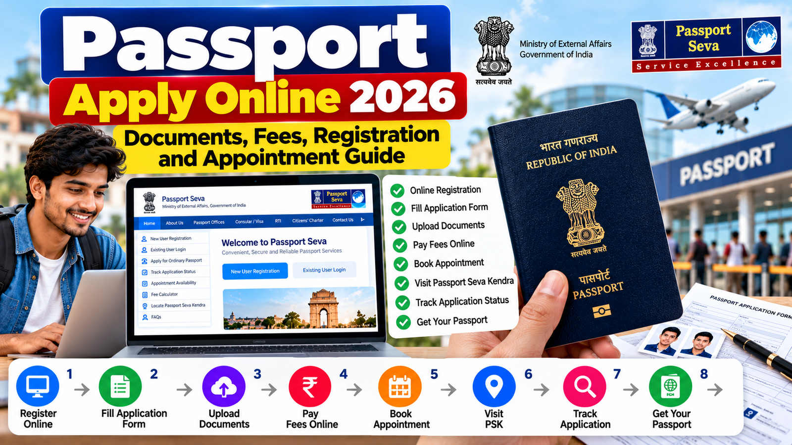 Passport Apply Online 2026: Documents, Fees, Registration and Appointment Guide