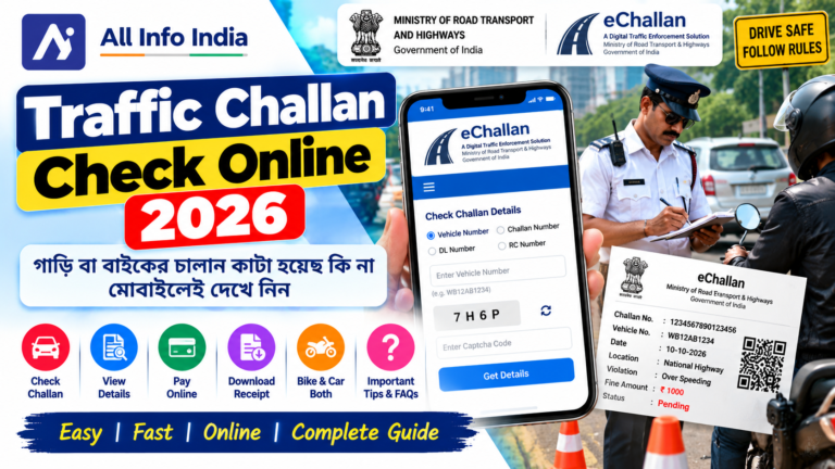 Traffic Challan Check Online 2026: গাড়ি ও বাইকের e-Challan দেখার নিয়ম