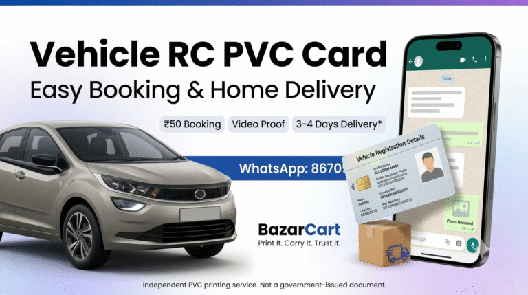 Vehicle RC PVC Card Order Online 2026: Price, Booking, Video Proof & Home Delivery Process