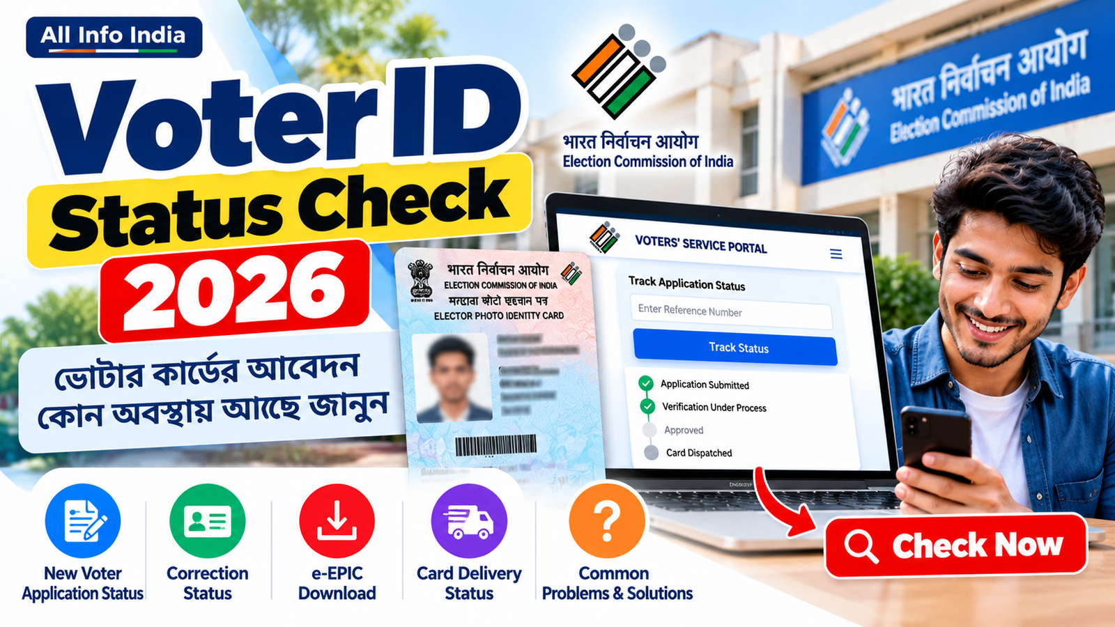 Voter ID Status Check 2026: ভোটার কার্ডের আবেদন স্ট্যাটাস দেখুন