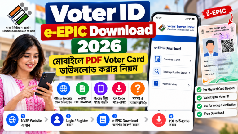 Voter ID e-EPIC Download 2026: মোবাইলে PDF Voter Card ডাউনলোড করার নিয়ম